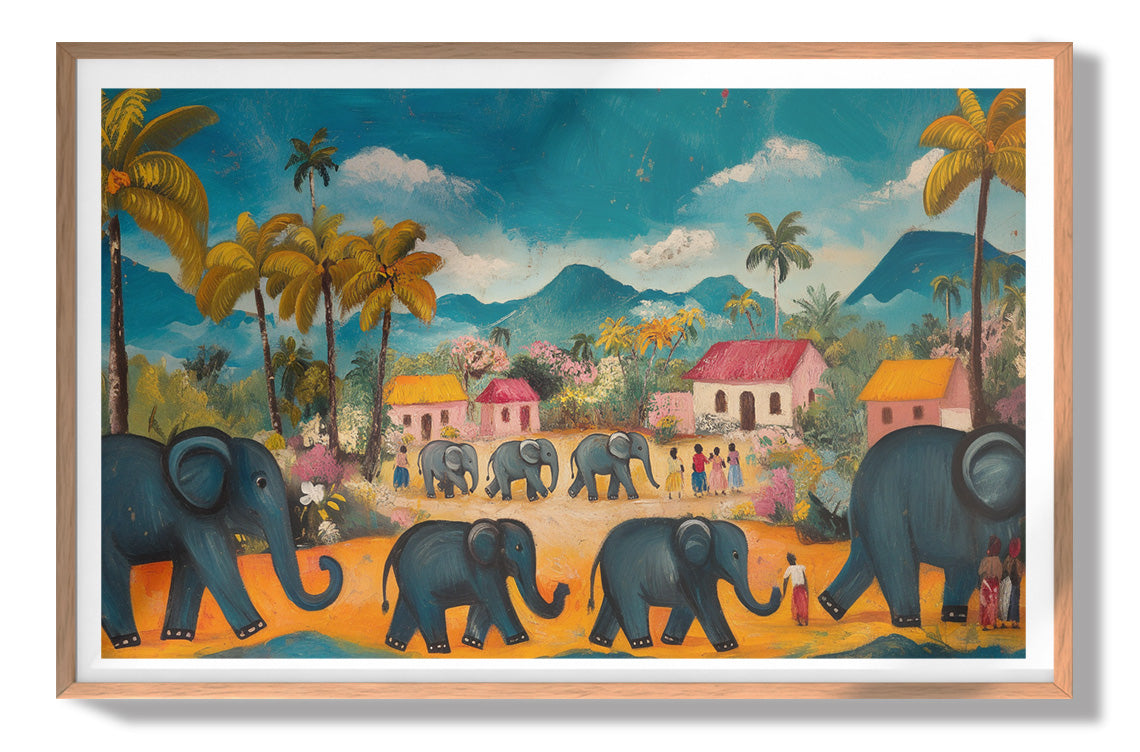 Elephant Village Parade Caribbean wall art view 79