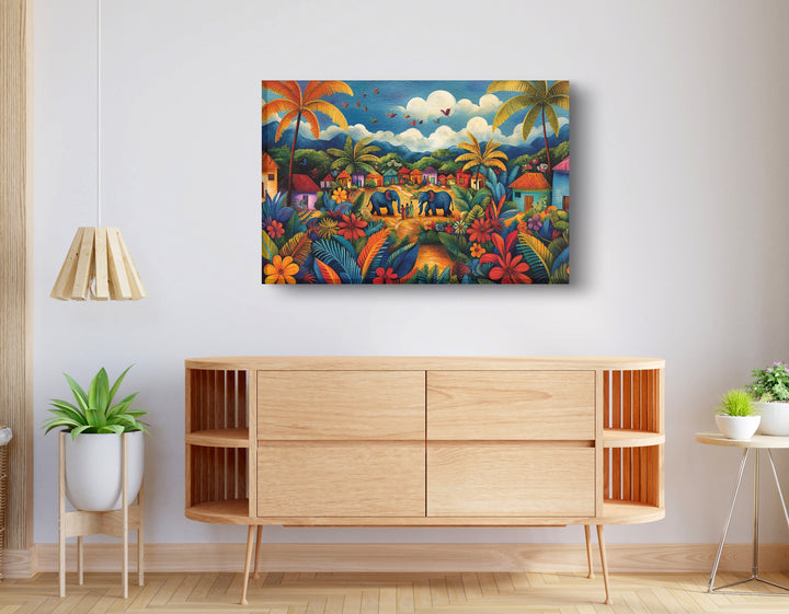 Mountain Village Elephant African American Wall Art