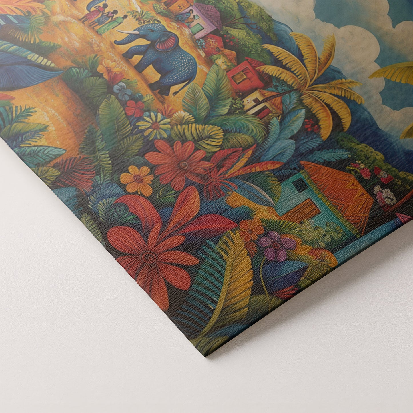 Mountain Village Elephant Caribbean wall art artwork by MoomZee Artwork