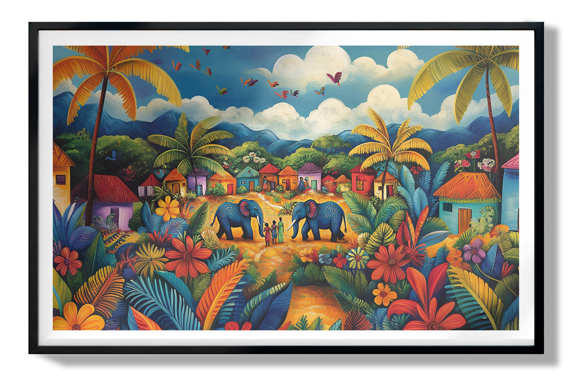 Mountain Village Elephant Caribbean wall art view 67