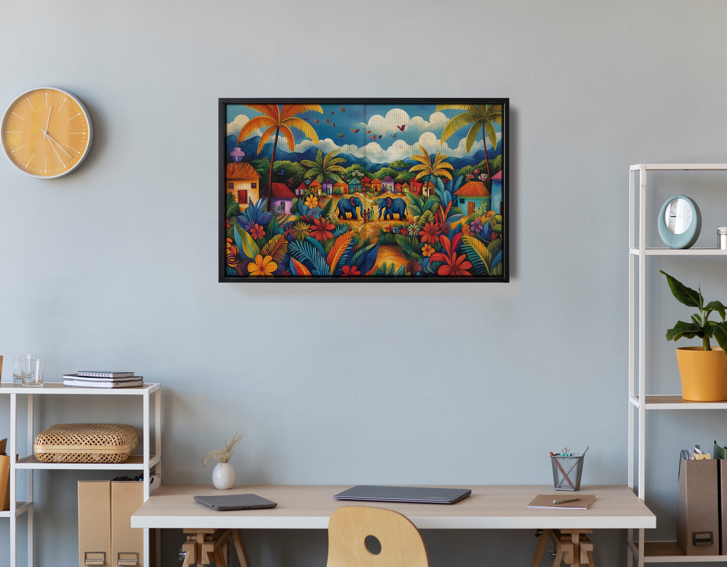Mountain Village Elephant Caribbean wall art view 30