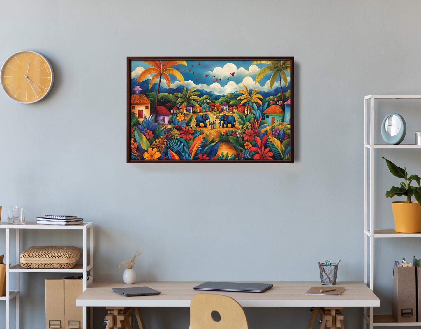 Mountain Village Elephant Caribbean wall art view 36