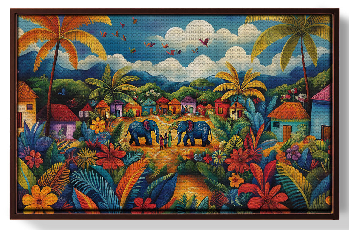 Mountain Village Elephant Caribbean wall art view 31