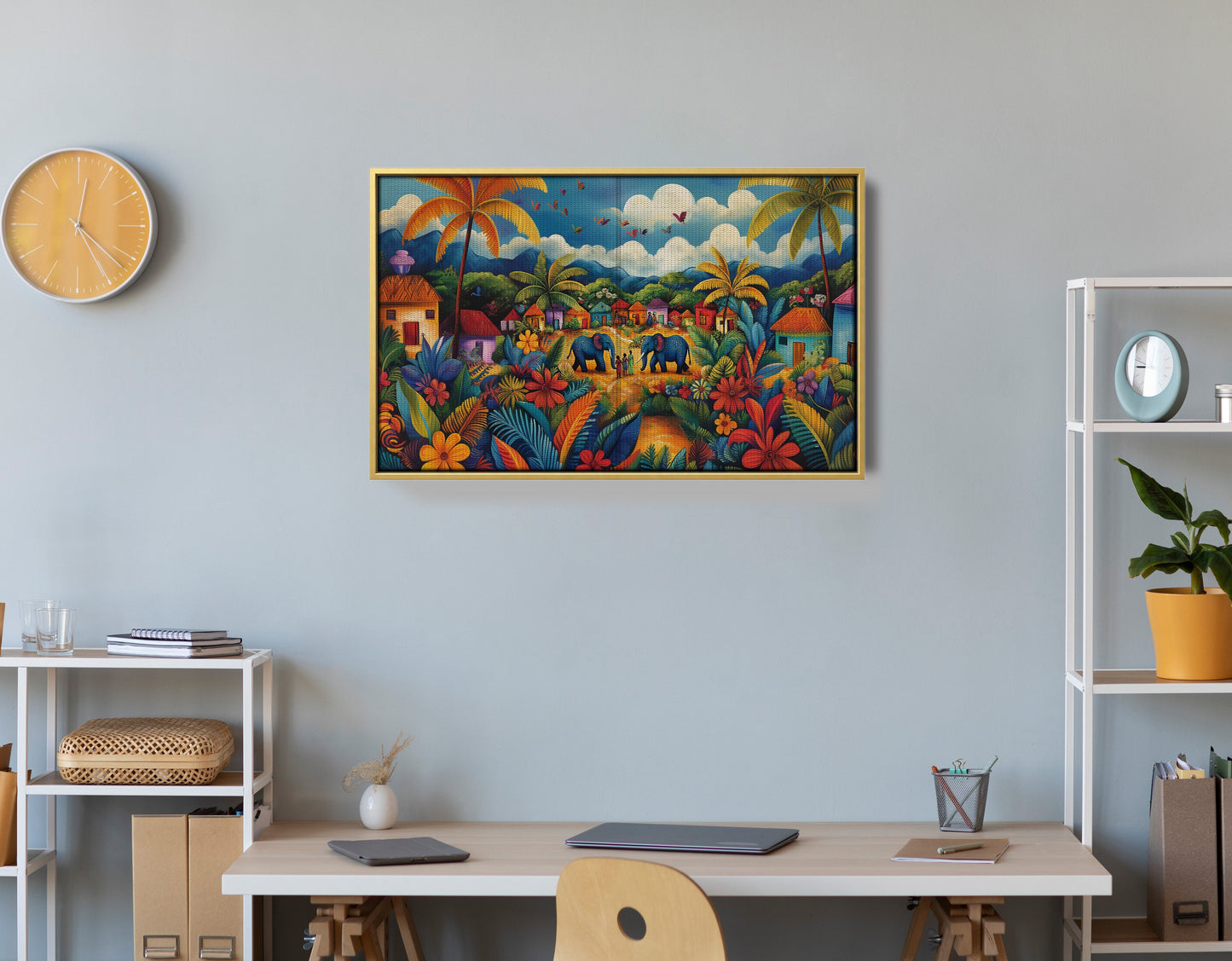 Mountain Village Elephant Caribbean wall art view 42