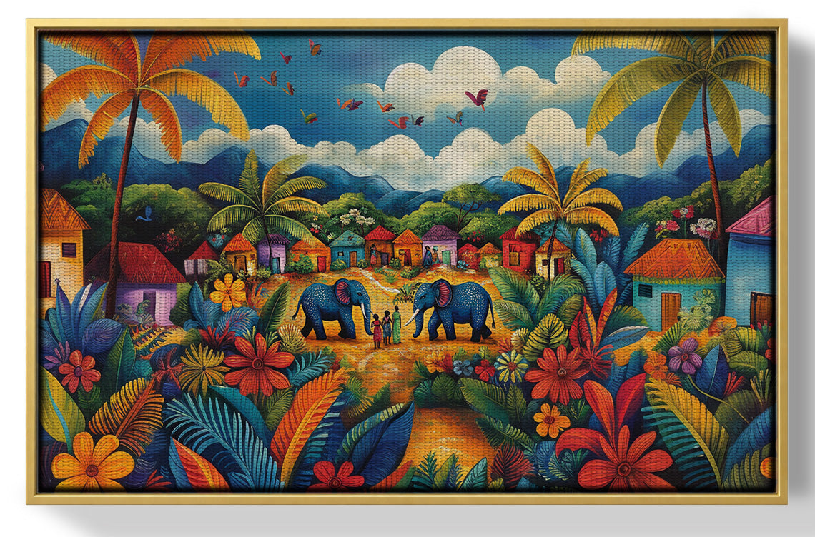Mountain Village Elephant Caribbean wall art view 37