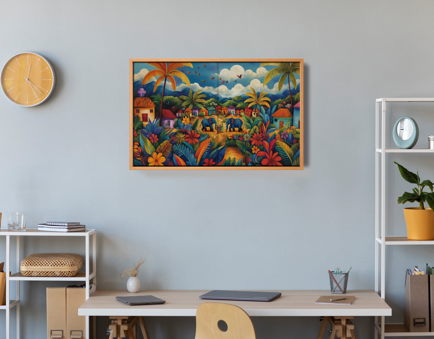 Mountain Village Elephant Caribbean wall art view 48