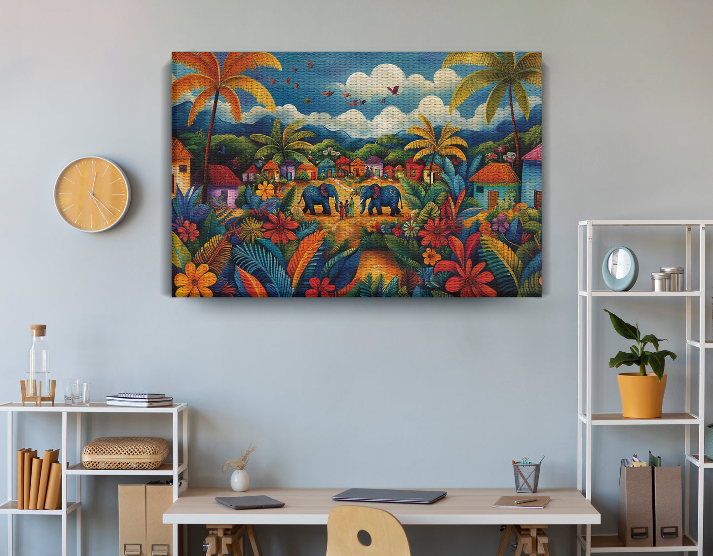 Mountain Village Elephant Caribbean wall art view 18