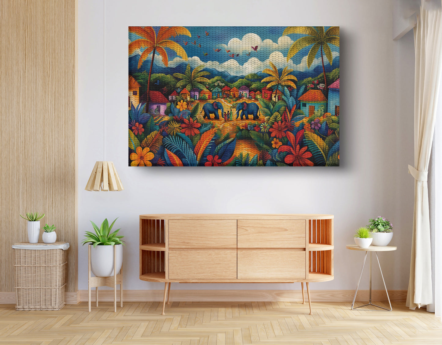 Mountain Village Elephant Caribbean wall art view 14