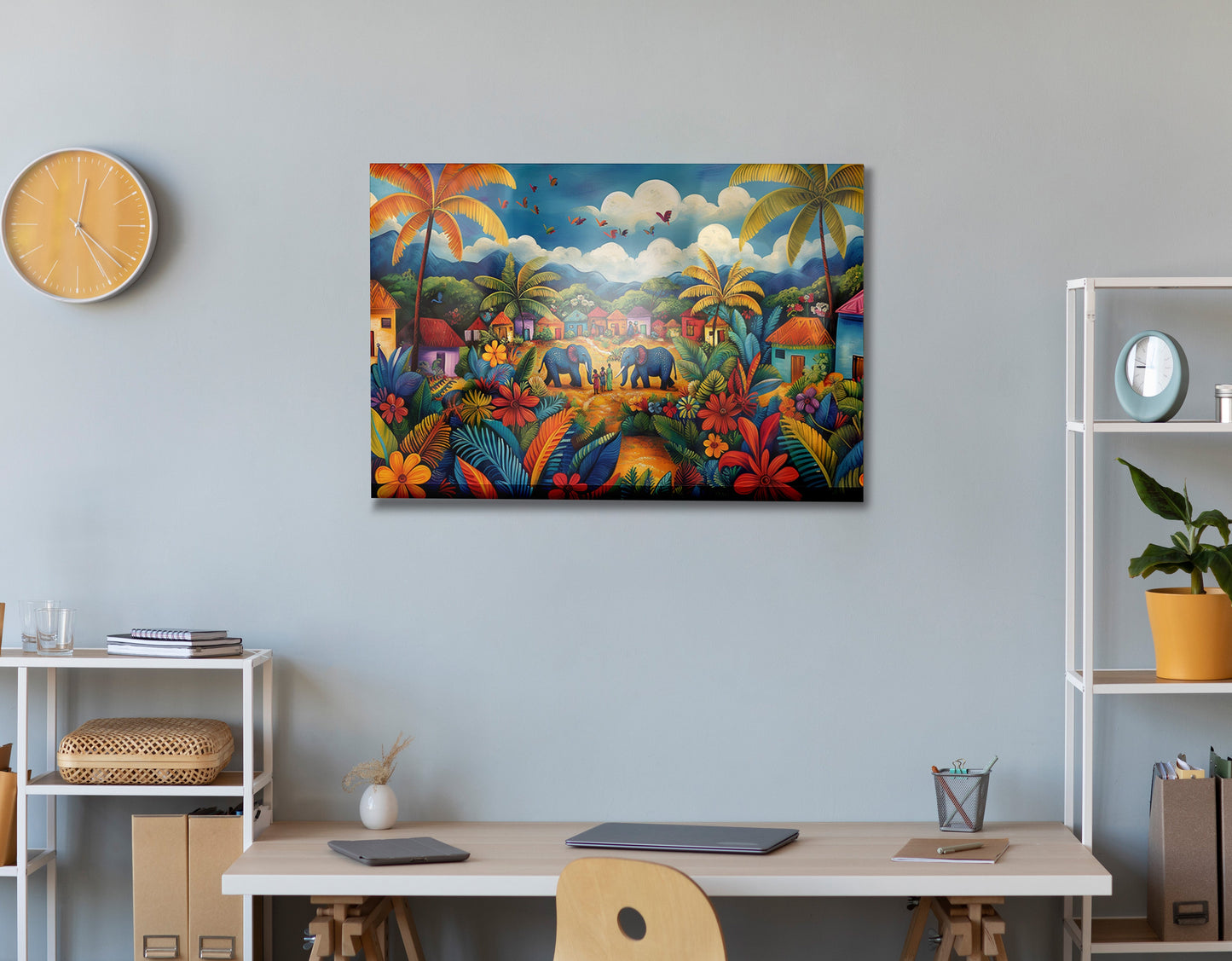 Mountain Village Elephant Caribbean wall art view 24