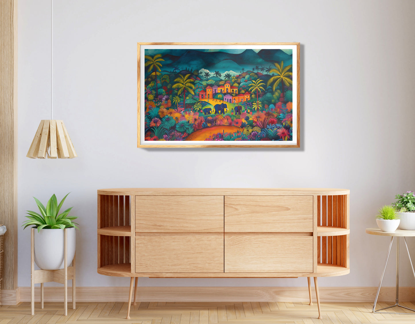 Tropical Village Elephant Caribbean wall art view 74