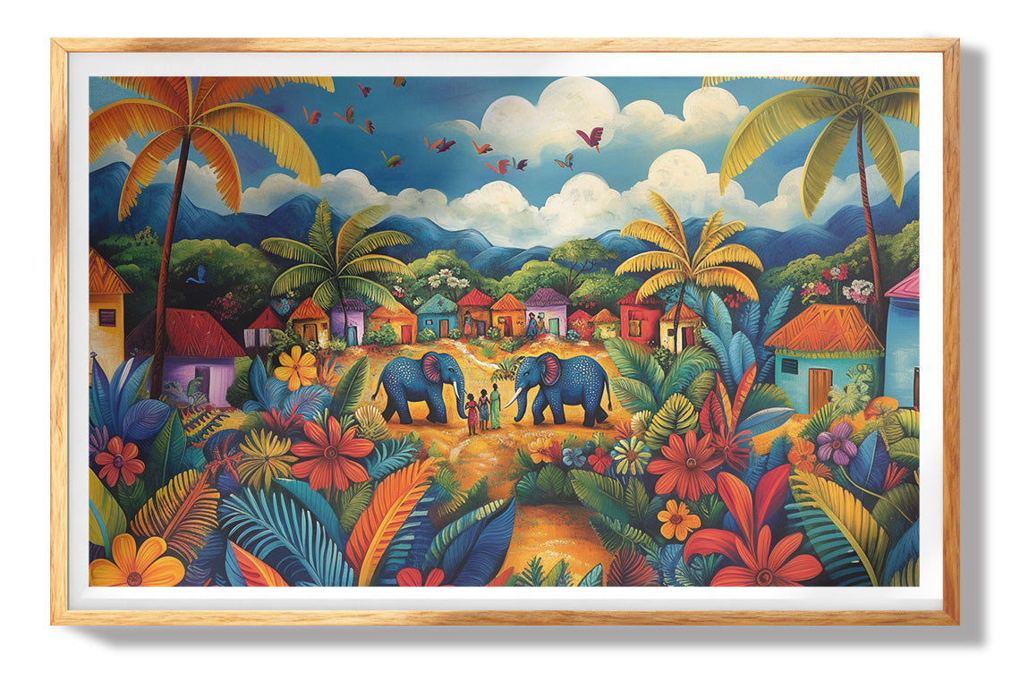 Elephant Village Parade Caribbean wall art view 73