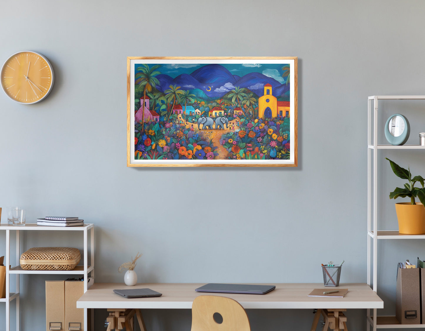 Mountain Village Elephant Caribbean wall art view 78