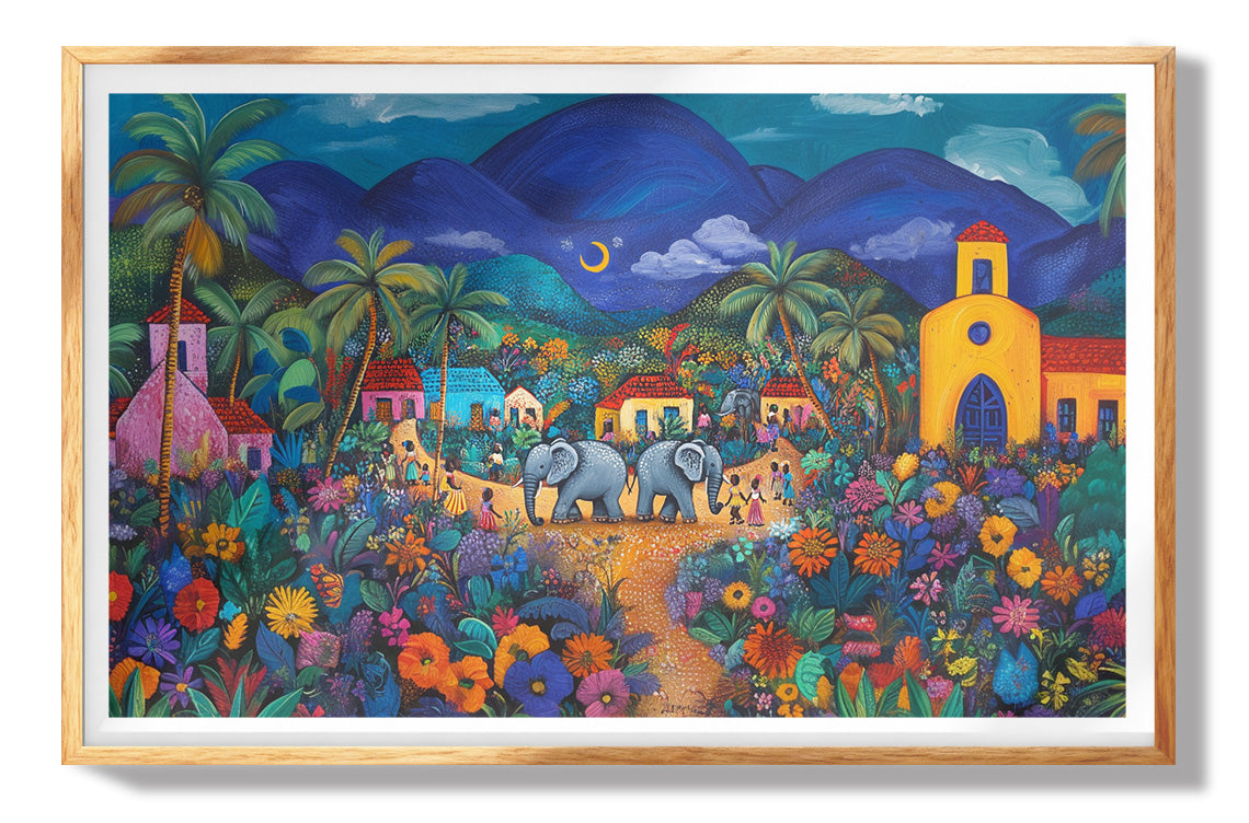 Mountain Village Elephant Caribbean wall art view 73