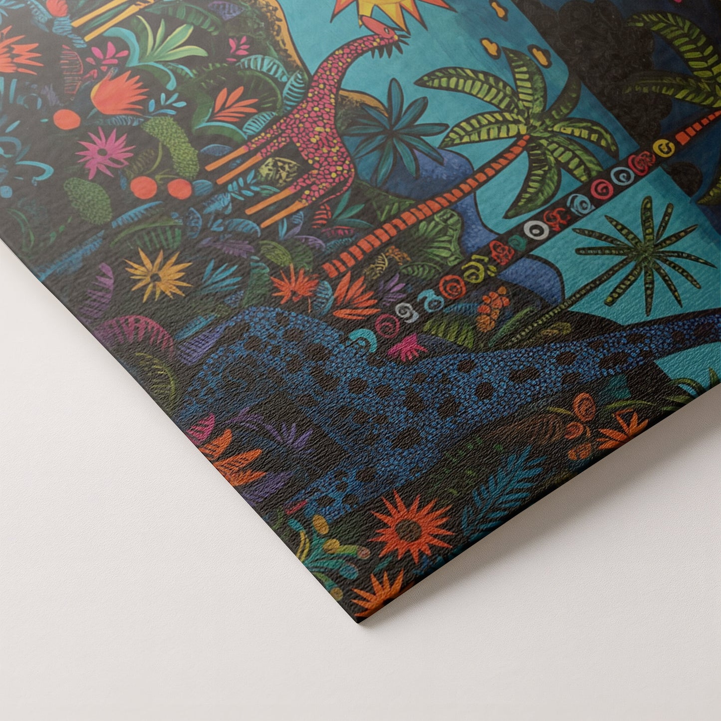 Giraffe Palm Tree Safari Caribbean wall art artwork by MoomZee Artwork