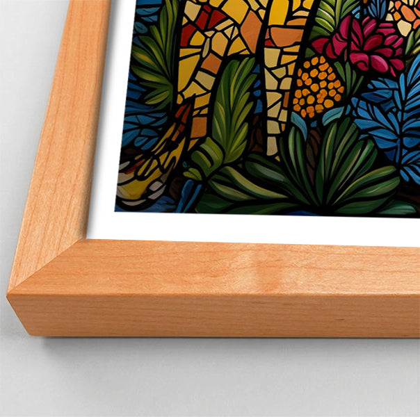 Giraffe Sunburst Safari Black Caribbean wall art view 82