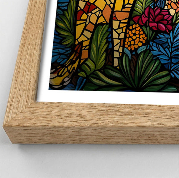 Giraffe Sunburst Safari Black Caribbean wall art view 76