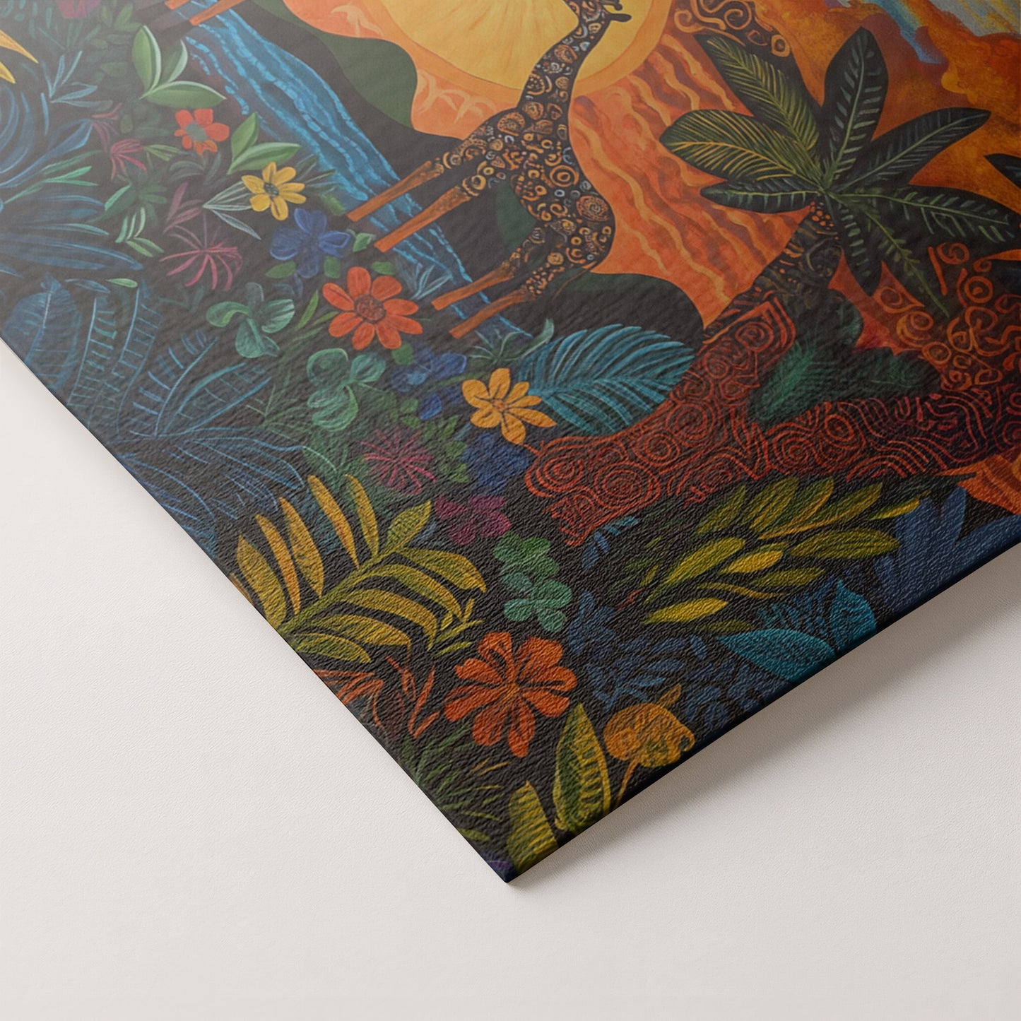 Giraffe Sunset Jungle Caribbean wall art artwork by MoomZee Artwork