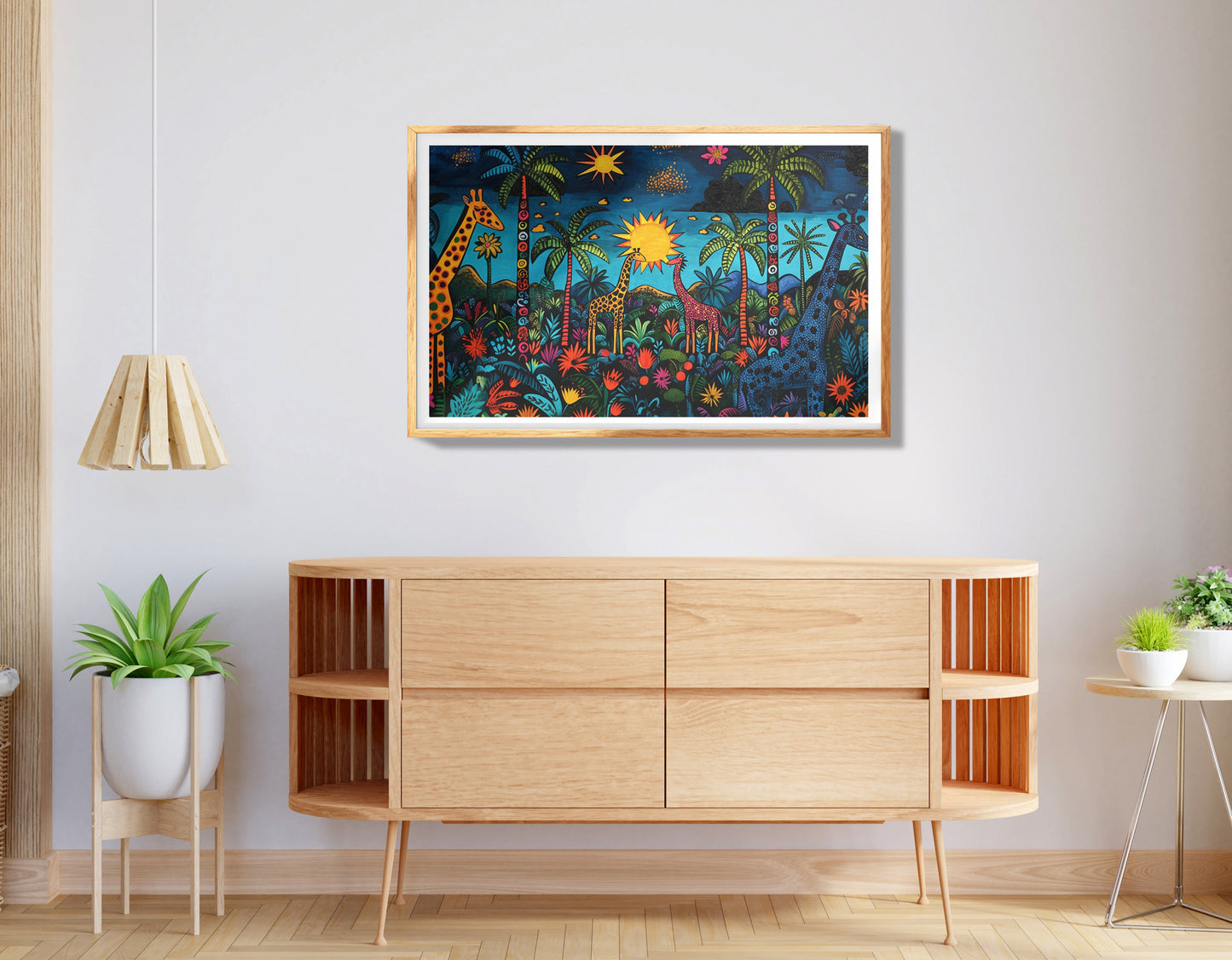 Giraffe Palm Tree Safari Caribbean wall art view 74