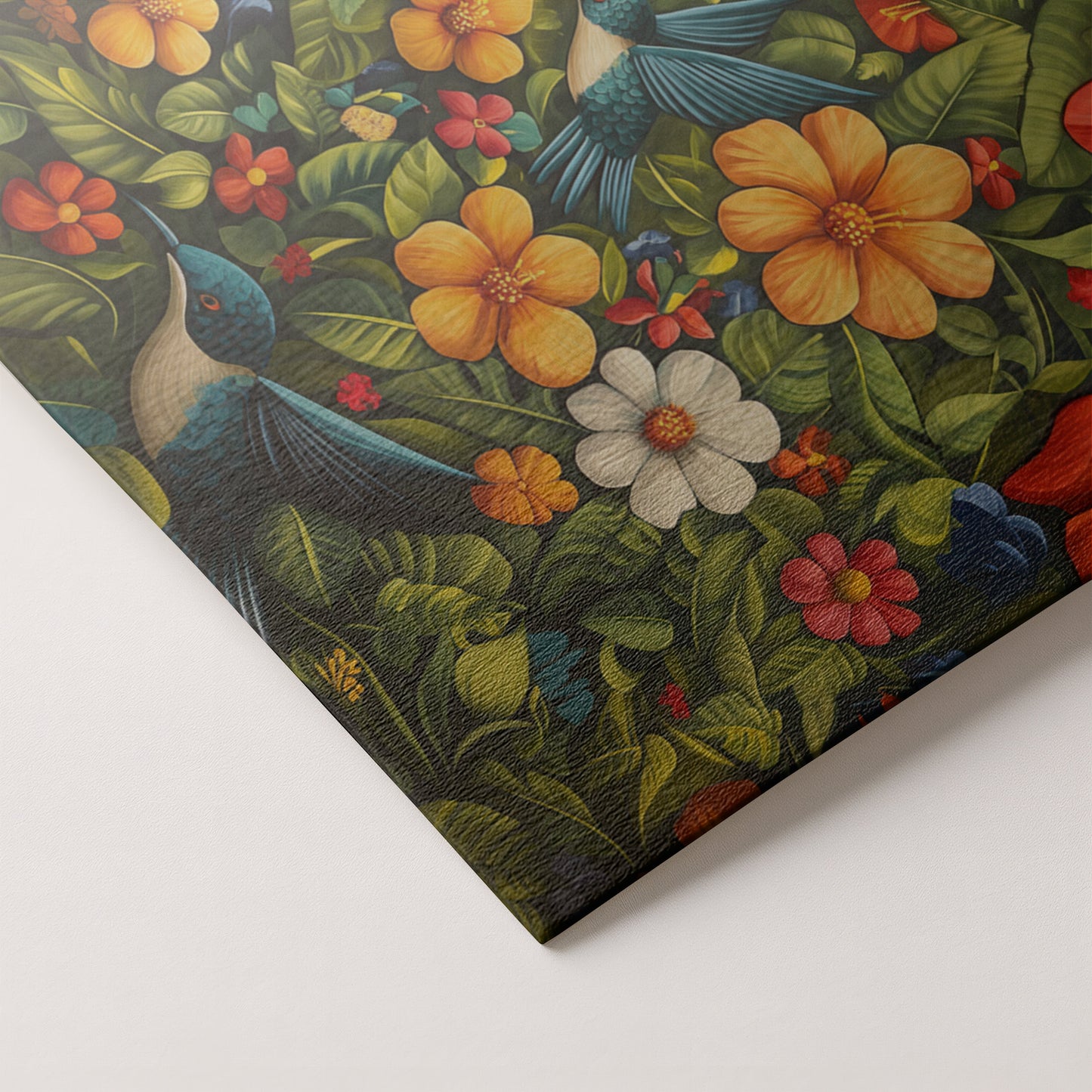 Tropical Flower Bird Black Caribbean wall art artwork by MoomZee Artwork