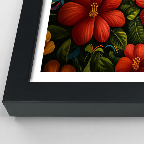 Tropical Flower Bird Black Caribbean wall art view 70