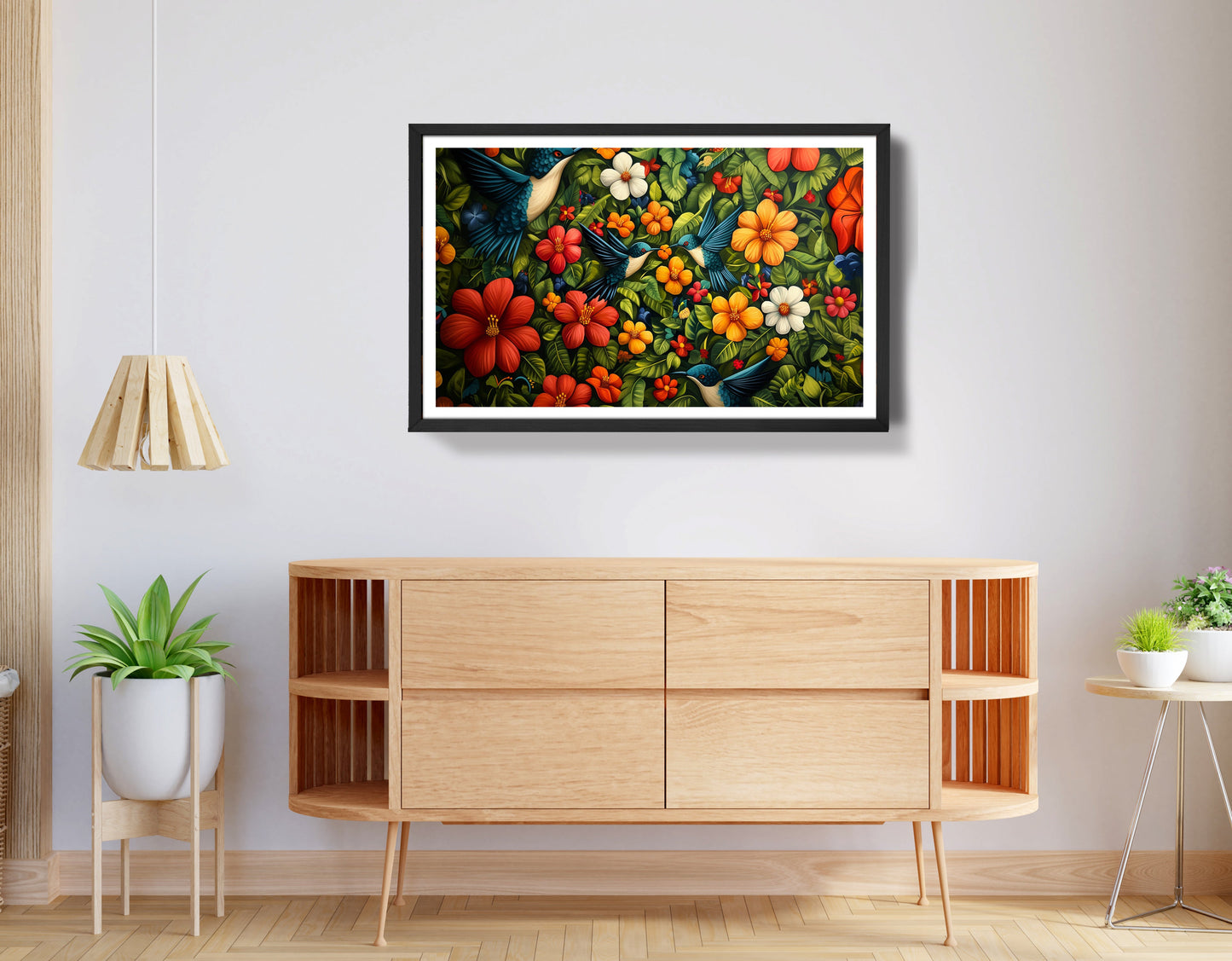 Tropical Flower Bird Black Caribbean wall art view 68