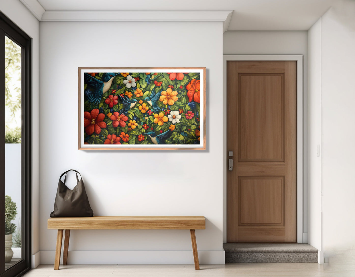 Tropical Flower Bird Black Caribbean wall art view 83