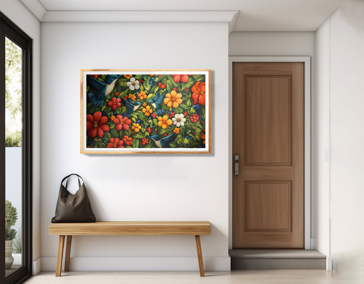 Tropical Flower Bird Black Caribbean wall art view 77