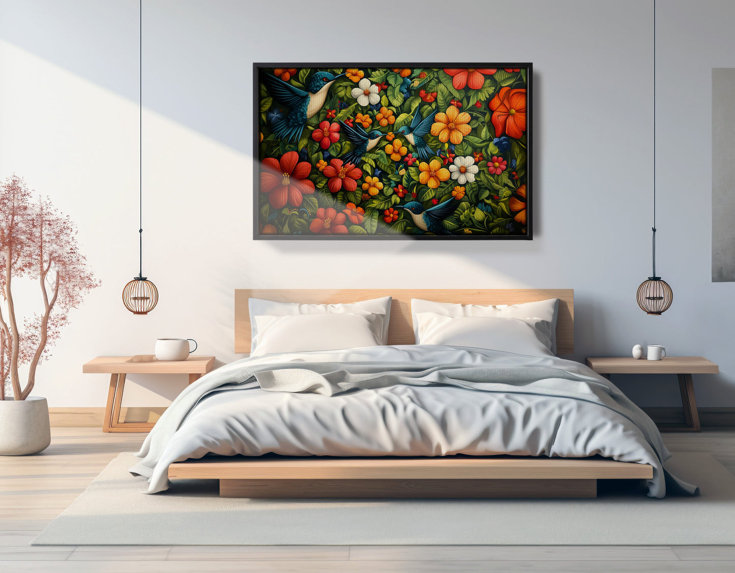 Tropical Flower Bird Black Caribbean wall art view 27