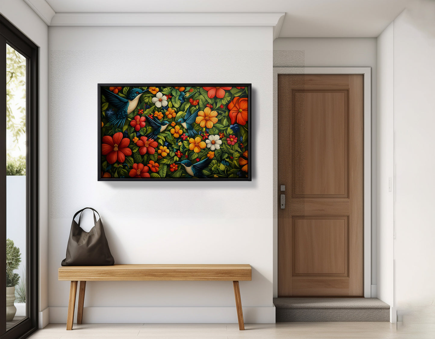 Tropical Flower Bird Black Caribbean wall art view 29