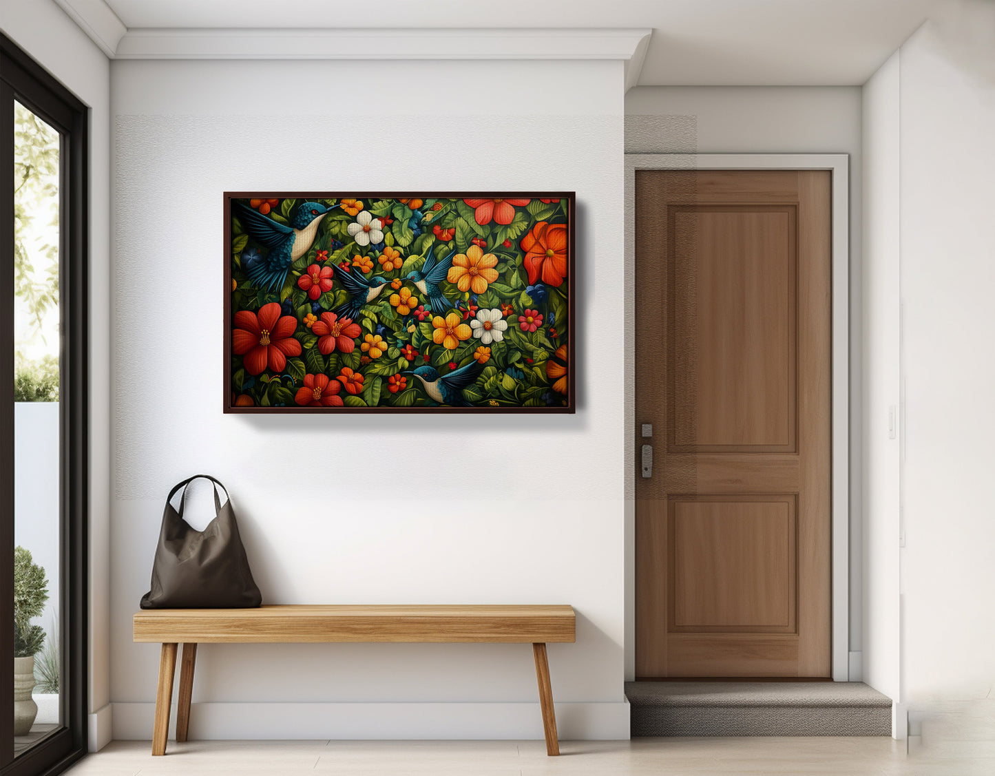 Tropical Flower Bird Black Caribbean wall art view 35
