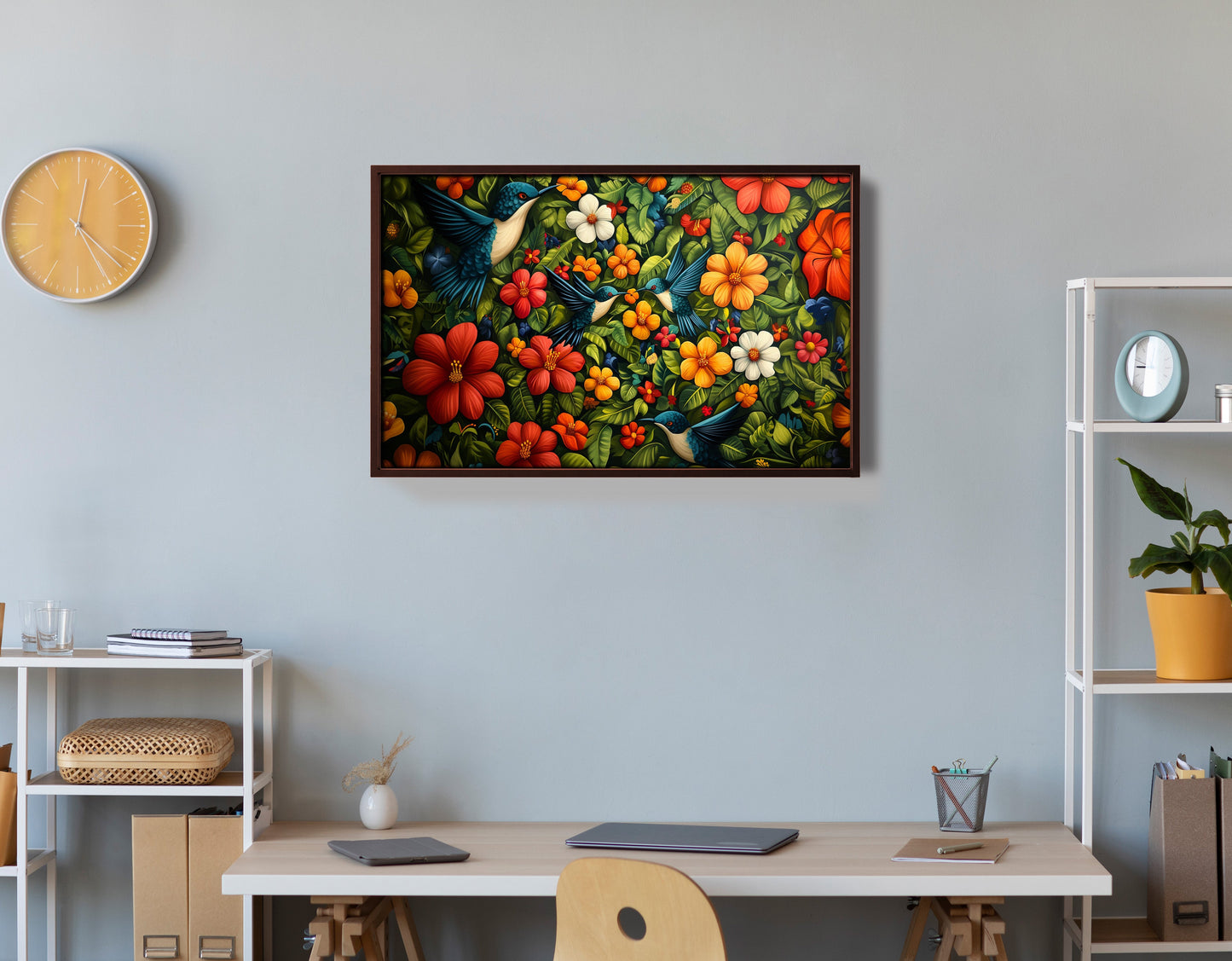 Tropical Flower Bird Black Caribbean wall art view 36