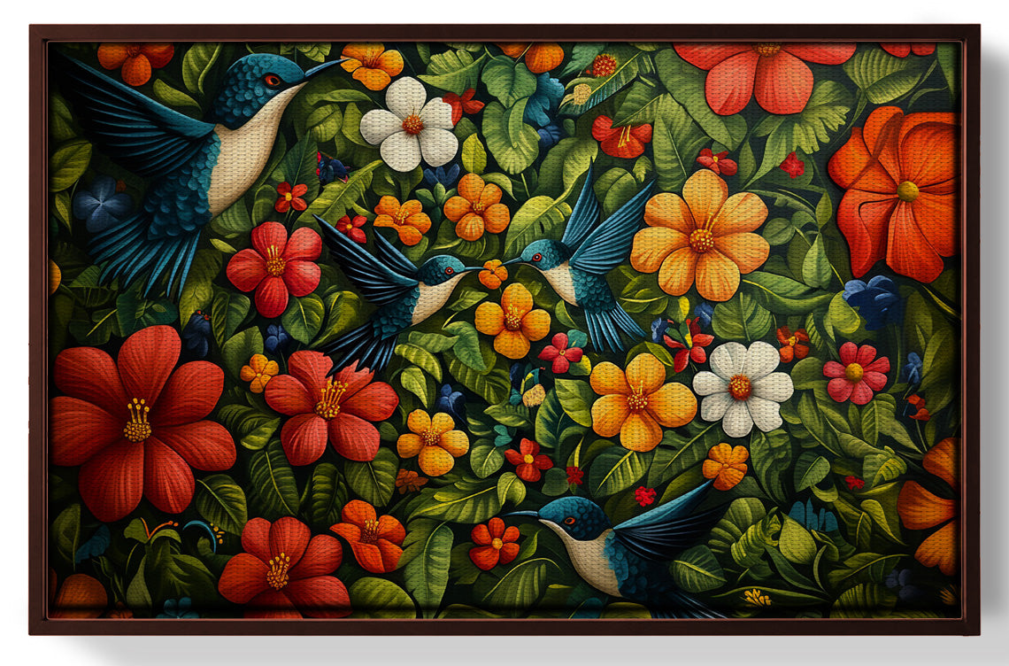 Tropical Flower Bird Black Caribbean wall art view 31