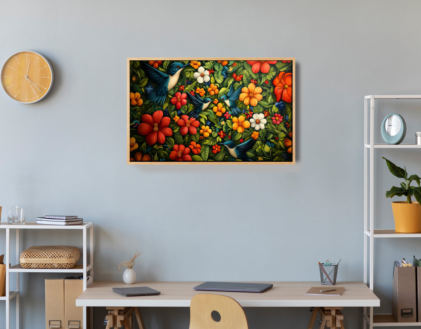 Tropical Flower Bird Black Caribbean wall art view 54