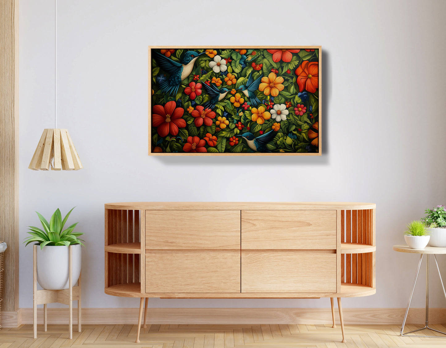 Tropical Flower Bird Black Caribbean wall art view 50