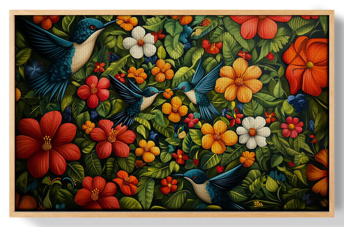 Tropical Flower Bird Black Caribbean wall art view 49