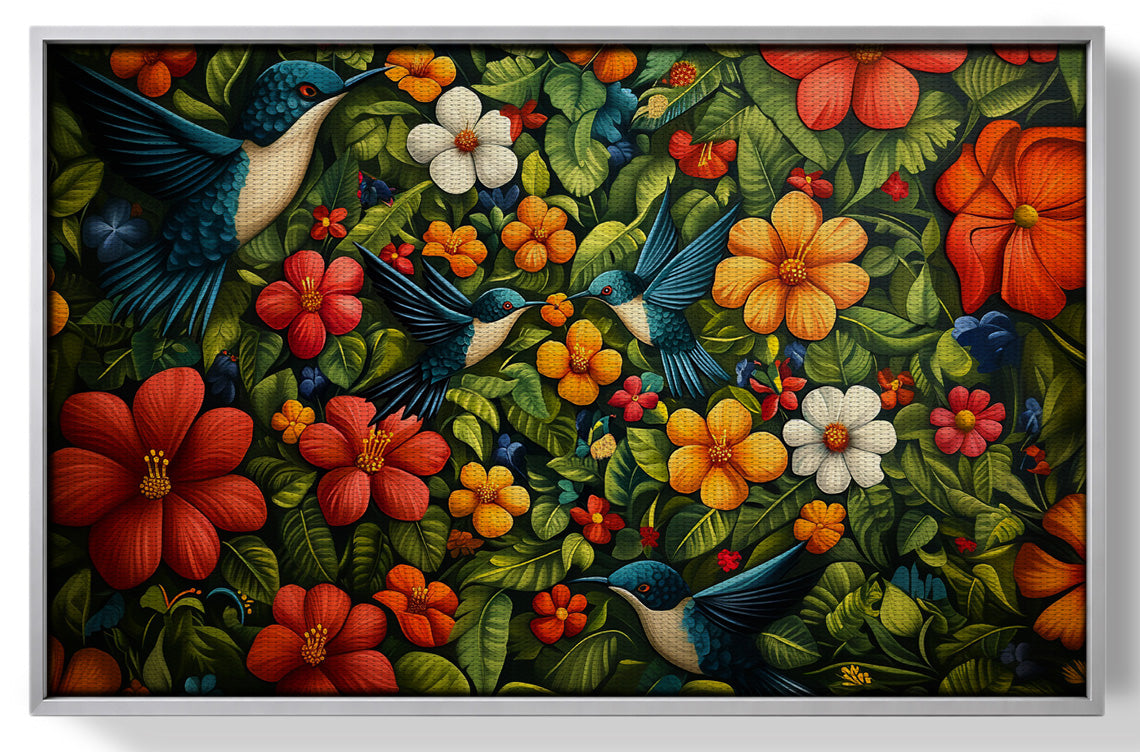 Tropical Flower Bird Black Caribbean wall art view 55