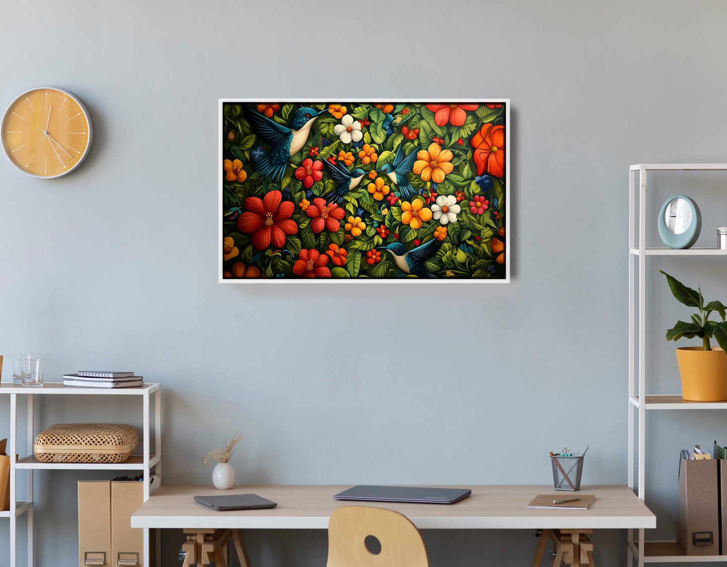 Tropical Flower Bird Black Caribbean wall art view 66