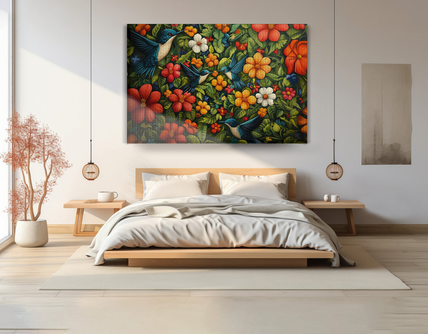Tropical Flower Bird Black Caribbean wall art view 15