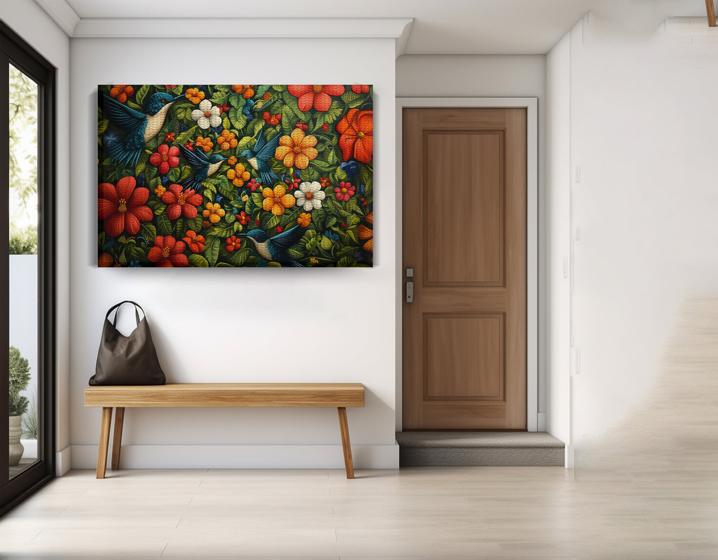 Tropical Flower Bird Black Caribbean wall art view 17
