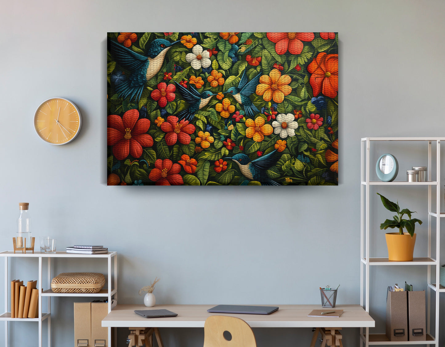 Tropical Flower Bird Black Caribbean wall art view 18