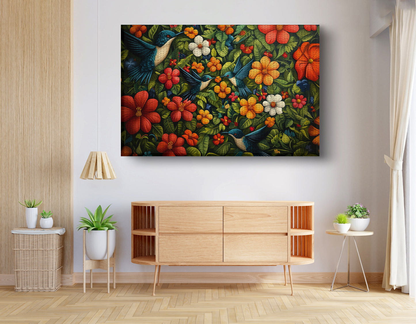 Tropical Flower Bird Black Caribbean wall art view 14