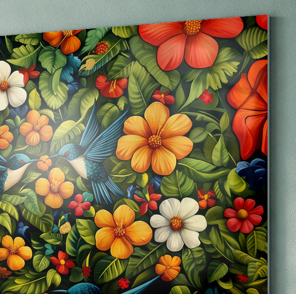 Tropical Flower Bird Black Caribbean wall art view 22
