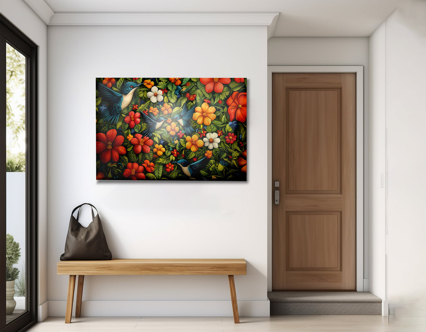 Tropical Flower Bird Black Caribbean wall art view 23