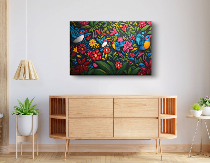 Tropical Bird Floral African American Wall Art
