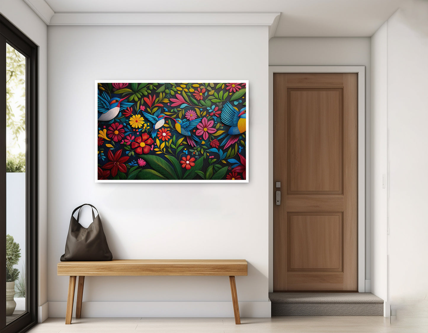 Tropical Bird Floral Caribbean wall art home decor view