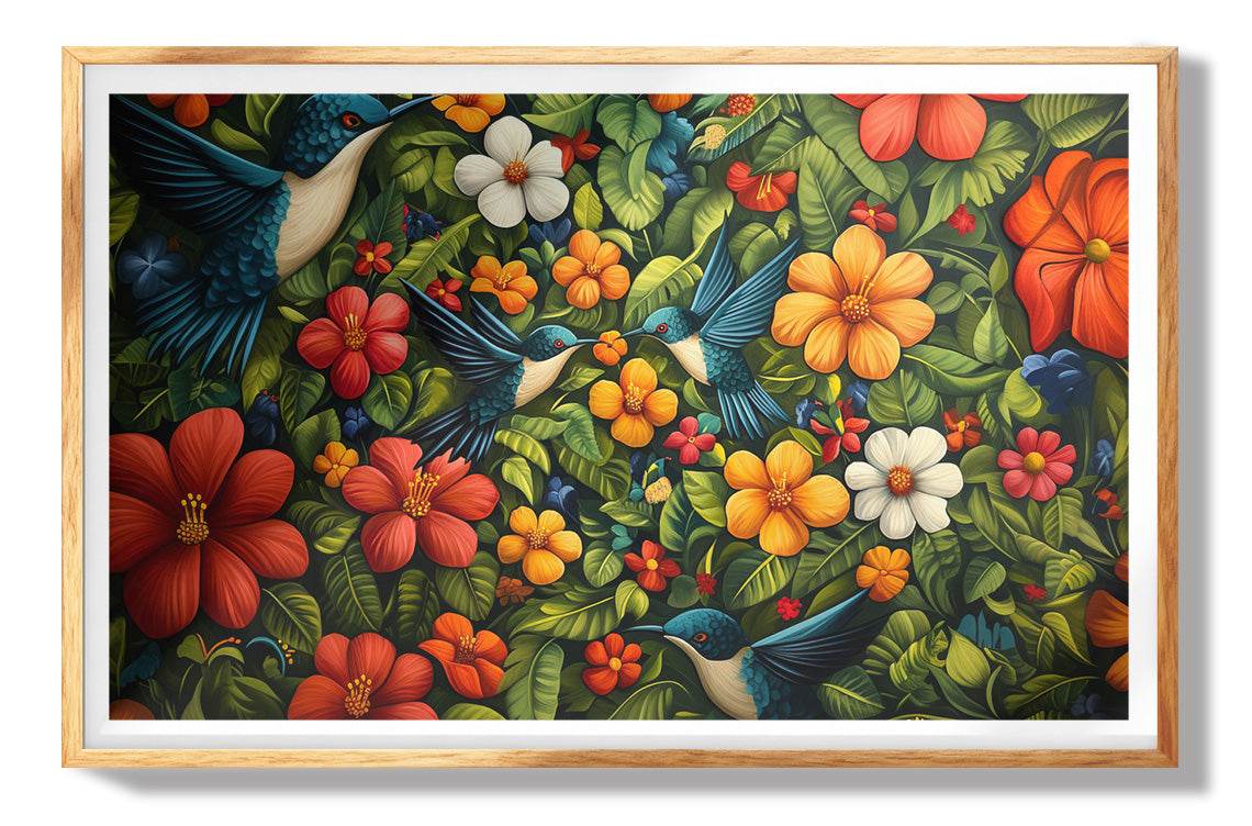 Tropical Flower Bird Black Caribbean wall art view 73