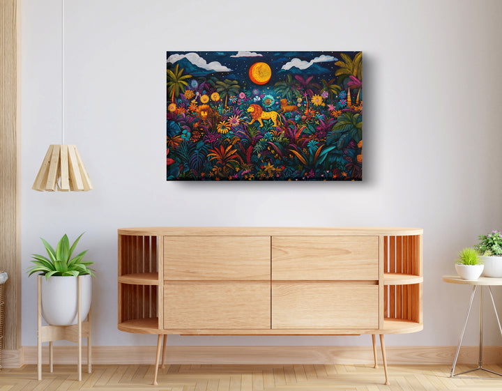 Leopard Jungle Moon African American Wall Art