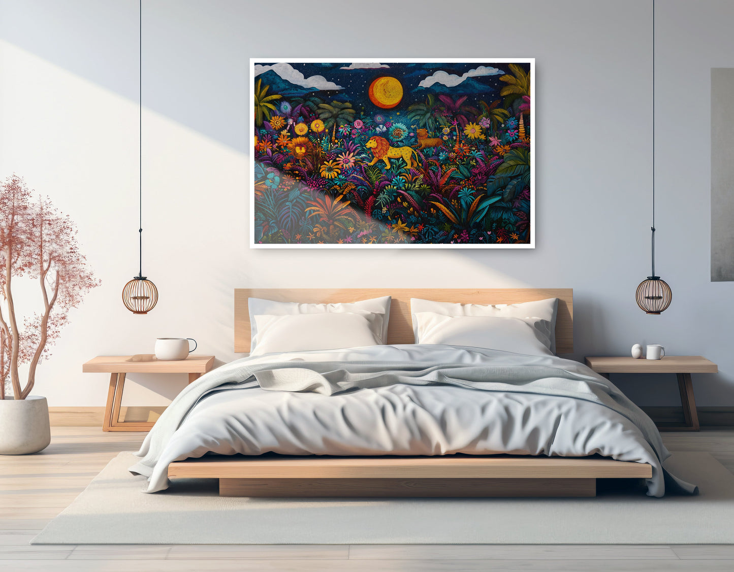 Leopard Jungle Moon Caribbean wall art artwork view