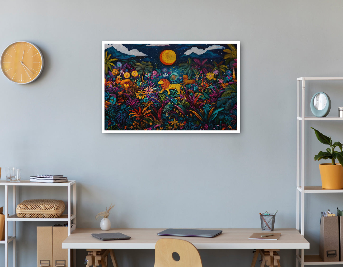 Leopard Jungle Moon Caribbean wall art print view