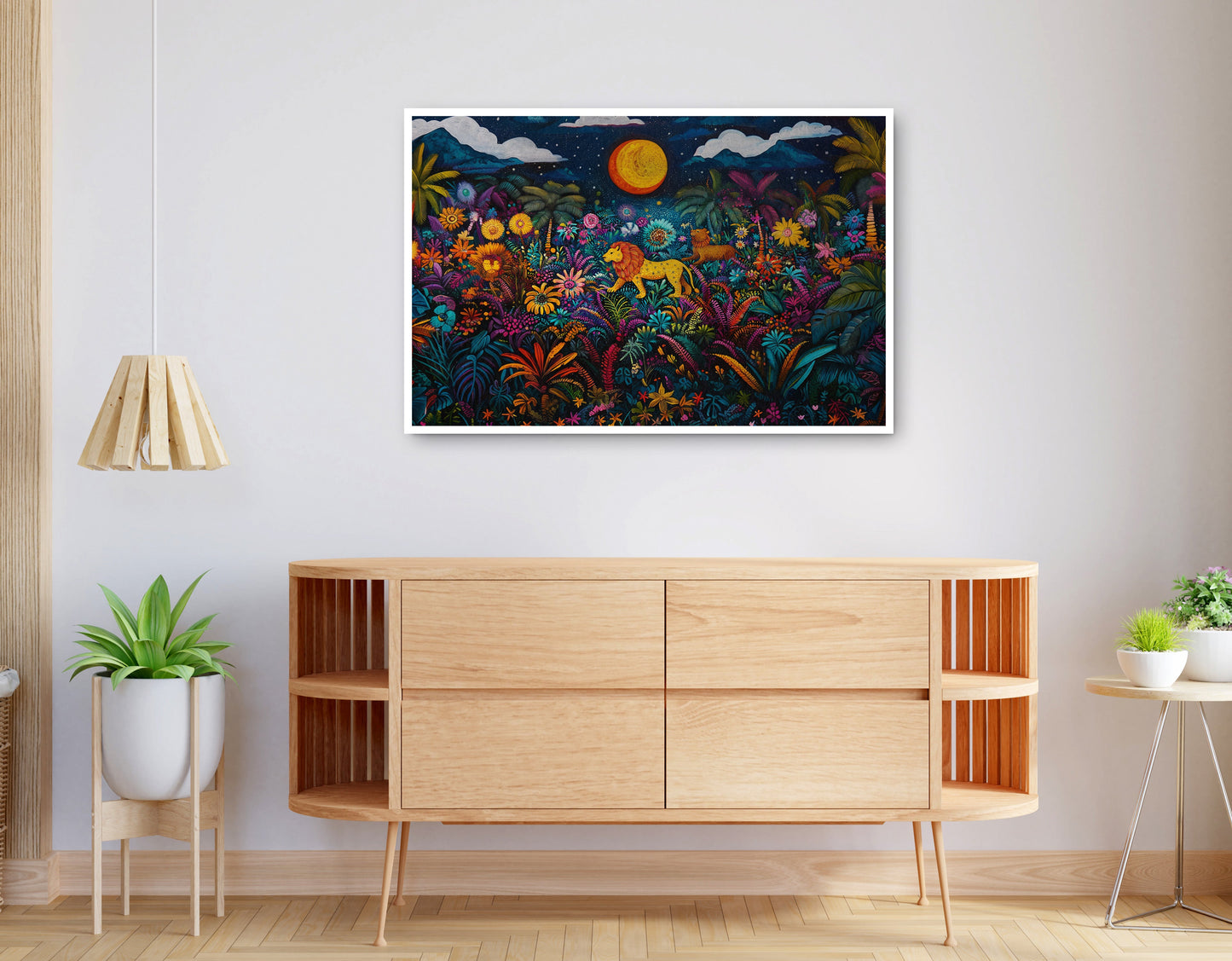 Alternate view of Leopard Jungle Moon Caribbean wall art canvas print